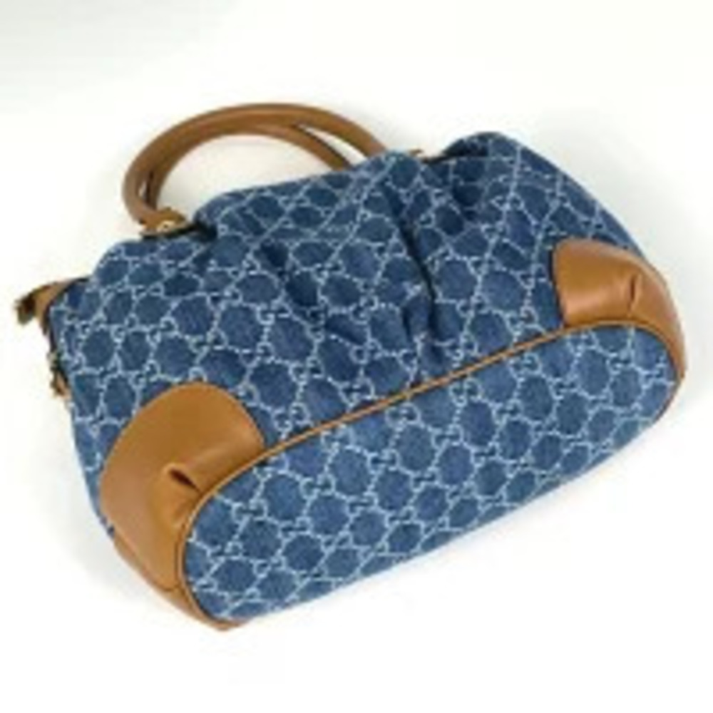 Gucci Sukey 2way brown GG blue Bag Shoulder denim Brown Blue